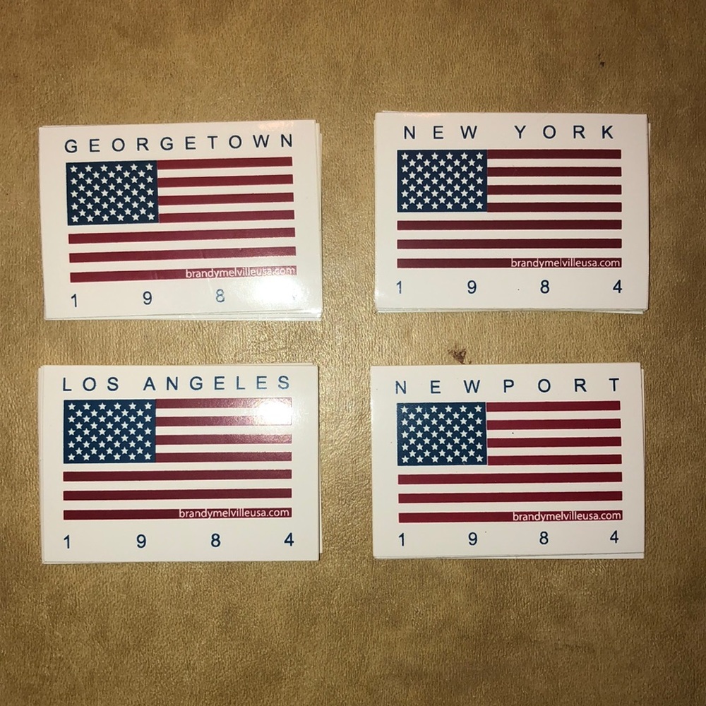 BRANDY MELVILLE NY NEWPORT FLAG STICKERS - Picture 1 of 5